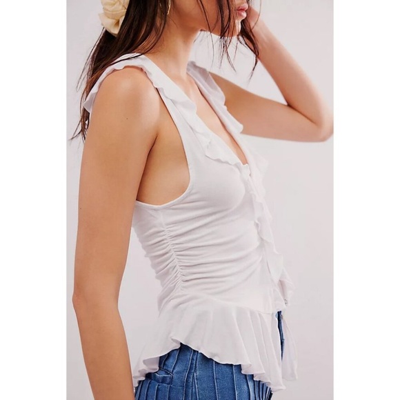 Free People Ruffle Me Away Tank Small NWT - Picture 2 of 16